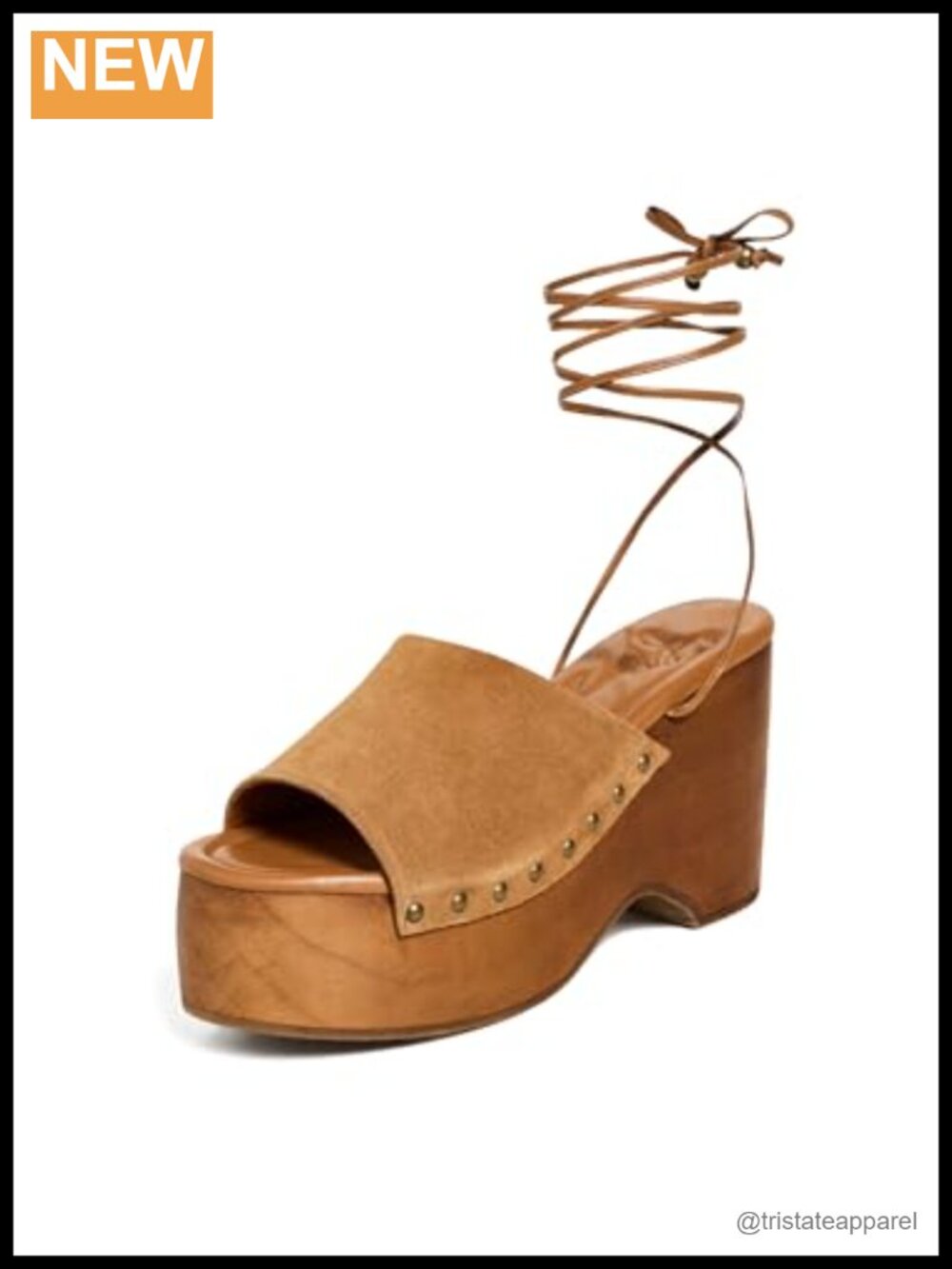 Suede Wrap Clogs with Cushioned Footbed Studded Details